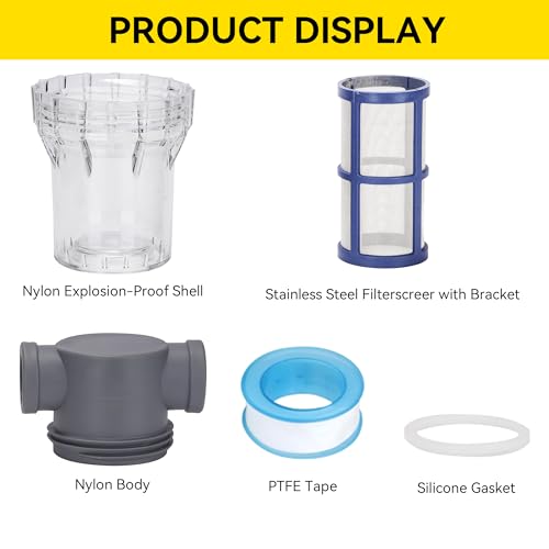 3/4'' Female NPT in-Line Strainer - Garden Hose Filter for High Pressure Washer, Sediment Filter with 100 Mesh Stainless Steel Screen (3/4'' 100 Mesh) - style: 3/4'' 100Mesh