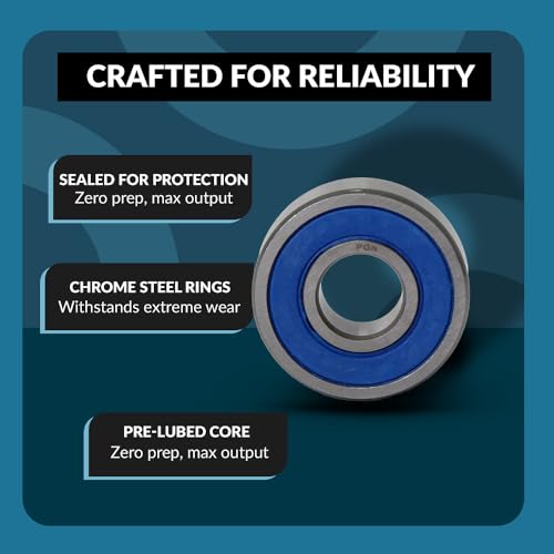 PGN 6003-2RS (4 Pack) Ball Bearing 17x35x10mm Chrome Steel Sealed