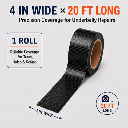 RV Underbelly Repair Tape, 4 in x 20 ft, Waterproof Fabric Tape - size: 4" x 20 Ft
