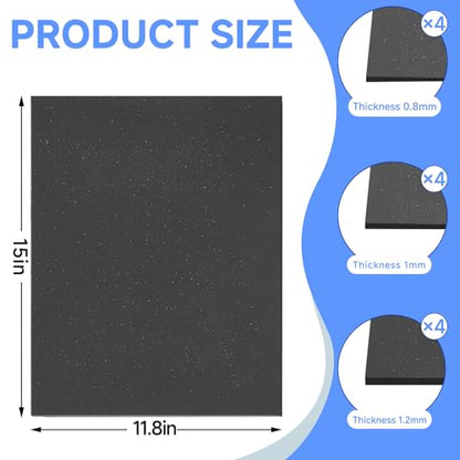12 Pcs 0.8MM 1MM 1.2MM Non-Asbestos Gasket Material Paper Sheet, 15"x11.8"