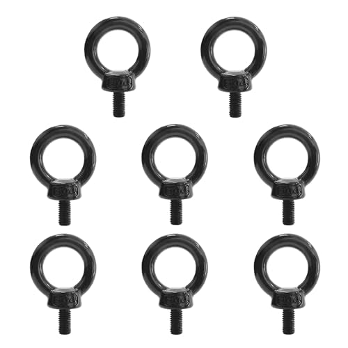 M6 Eye Bolt, 8Pcs Black Lifting Eye Bolts Screw Heavy Duty - size: M6, Black