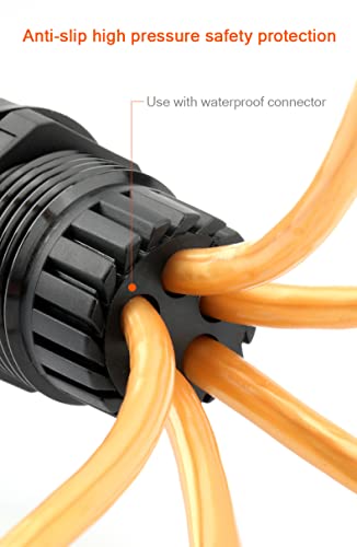 Fielect M25 Cable Gland 5 Holes Waterproof Nylon Joint Adjustable Locknut for 3-6mm Dia Wire 1Pcs - color: 5 15mm 25mm