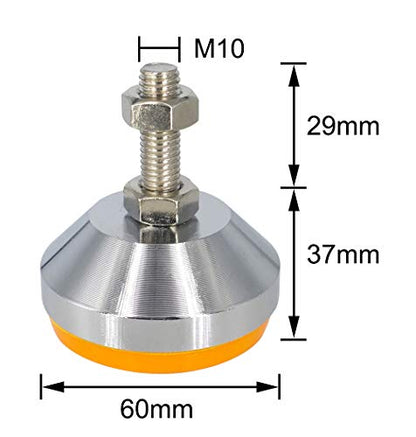 Wolfride 2Pcs Machine Leveling Feet Heavy Duty M10 Thread Adjustable Leg Leveler for Workbench, Machine