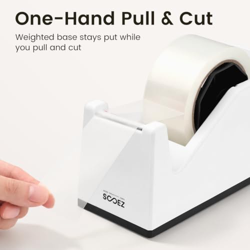 Sooez Weighted Tape Dispenser, Aesthetic Packing Tape Dispenser Desk, with Storage Compartment, Super Heavy Duty Tape Holder, Fit 1.88" to 2" Wide Tape, Tape Cutter Packing Shipping Supplies - color: Blue