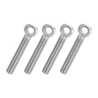PATIKIL 4 Pcs M10x65mm Shoulder Swing Lifting Eye Bolt, 304 Stainless Steel Metric Half Tooth Thread Fisheye Eye Slip Hole Screw Rigging Bolt Metal Fasteners Screws, Silver Tone - size: M10x65mm