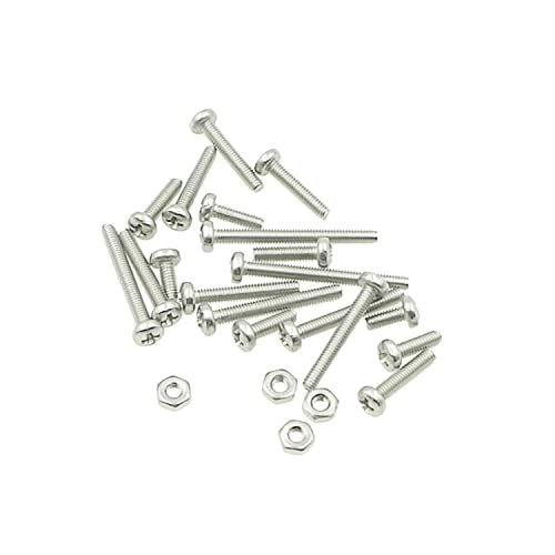 260PCS Metric M2.5 304 SS Phillips Pan Head Machine Screws & Nuts Kit - size: M2.5