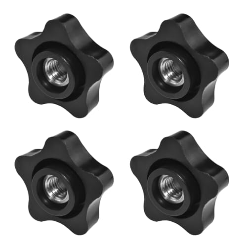 Aifeier ET 4 Pcs 3/8"-16 Female Thread Knob Black Nylon - size: 4 pcs 3/8"-16