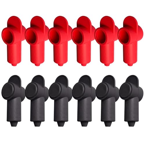 Ampper Silicone 1/4", 5/16" Stud Terminal Cover Fit 16-6 Gauge, R&B 12 Pc - color: Red & Black, size: 1/4" & 5/16" Stud S