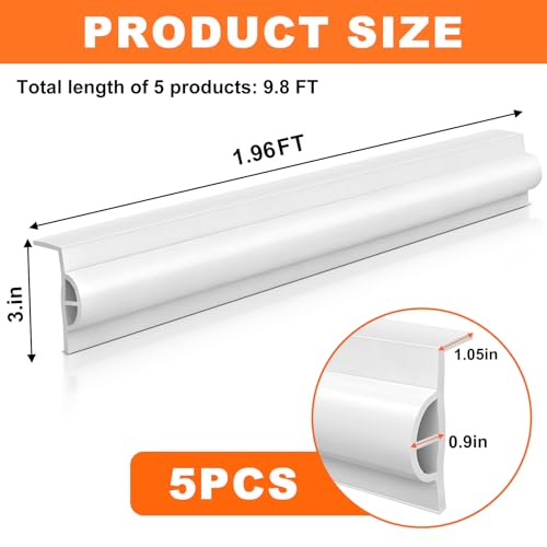 Dock Edging 10 Feet/20 FeetBoat Dock Bumpers for Dockside and Edge,5 Park and 10 Park Dock Greater Protector Rub Rail for Boats,Each Park 23.5 inch Long. - color: white, style: 5 pcs Totall 10ft