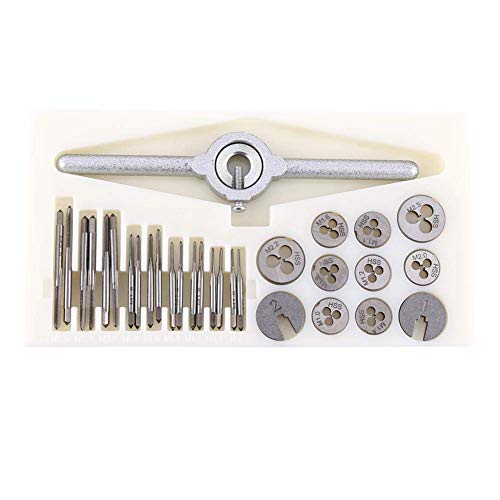 Hilitand 30PCS Dies Taps Set Adjustable M1.0-M2.5 2mm HSS Metric Dies Spanner Set T Handle Tools Kit