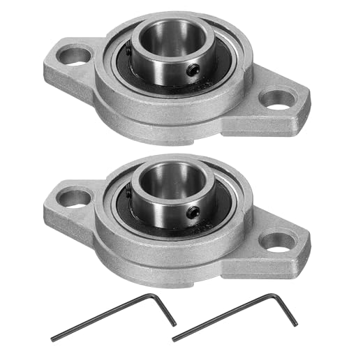 uxcell 2pcs KFL004 Pillow Block Bearings 20mm Bore Bearing Units Zinc Alloy Flange Mounted Bearing Housing, P6(ABEC3) - size: KFL004