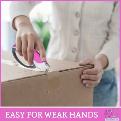 Pink Box Cutter Retractable Utility Knife - Two Pack Heavy Duty Cardboard Carton Cutter Opener Retracting - with 5 Sharp Utility Razors - color: Pink 2 Pack