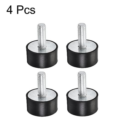 uxcell M8 Rubber Mounts, 4pcs Male Thread Vibration Isolator Shock Absorber, for Garage Motor Air Compressor Car Boat Bobbins, D30mmxH15mm - size: M8xD30mmxH15mm
