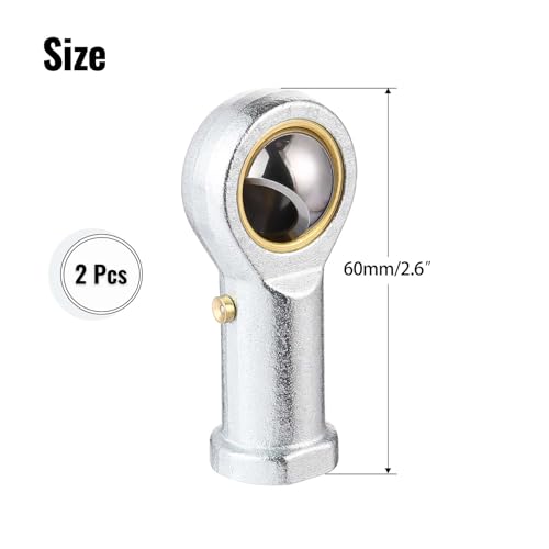 2Pcs PHSB7 Rod End Bearing 7/16 Inch Bore Pre-Lubricated 7/16-20 Female Thread Left Hand Heim Joint with Jam Nuts - size: 7/16, style: Left Hand