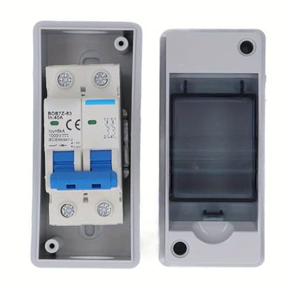Din Rail Enclosure 2-Way Power Distribution Protection Box Lock Electrical Panel Box Cover Junction Boxes Outdoor Distribution Junction Boxes for Indoor Outdoor Wall (White)