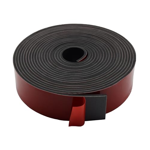 DEVNOL Self-Adhesive Neoprene Rubber Strips 1/8" Thick x 2” Wide x 23' Long, Sealing, Cushioning, Weather Stripping, Gaskets, and DIY Projects, Weatherproof - color: red adhesive backing, size: 1/8" x 2" x 23'