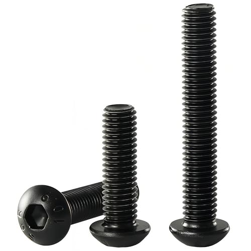 M8-1.25 x 80mm Button Head Socket Cap Bolts Screws, 10.9 Grade Alloy Steel, Allen Socket Drive, Black Oxide Finish, Full Thread, Quantity 10 - size: M8 x 80mm(10PCS)