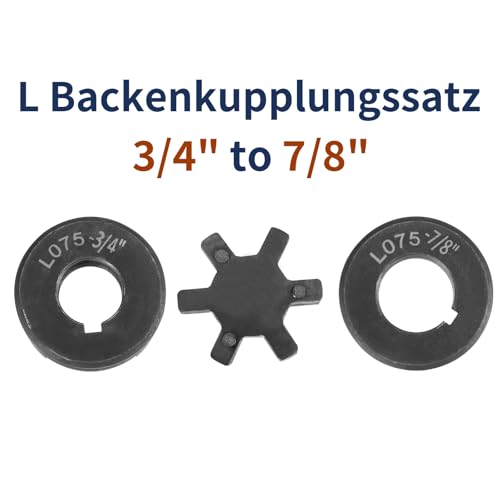 uxcell 3/4" to 7/8" L075 Flexible 3-Piece L-Jaw Coupling Coupler Set - size: 3/4" to 7/8"