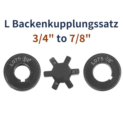 uxcell 3/4" to 7/8" L075 Flexible 3-Piece L-Jaw Coupling Coupler Set - size: 3/4" to 7/8"
