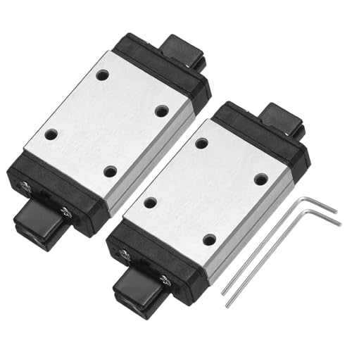 uxcell 2Pcs MGN7H Linear Bearing Sliding Carriage Block with Mini Guide and Wrench for 7mm Linear Motion Slide Rail Guide, 3D Printer, CNC Machine