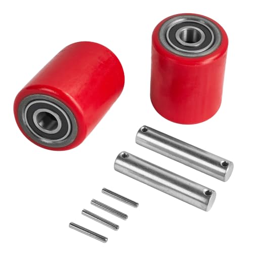 NORTHSKY Manual Pallet Jack PU Load Wheels with Bearings & Axles, 2 PCS Replacement Wheel Kit