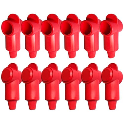 Ampper Silicone 3/8" Stud Terminal Covers Boot Fit 6-2 Gauge, Red 12 Pc - color: Red, size: 3/8" Stud M