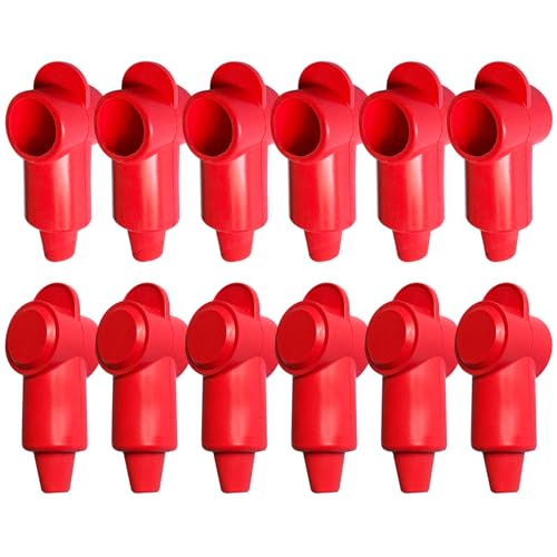 Ampper Silicone 3/8" Stud Terminal Covers Boot Fit 6-2 Gauge, Red 12 Pc - color: Red, size: 3/8" Stud M