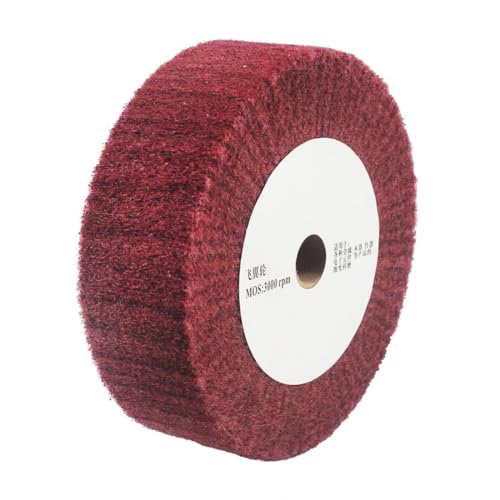 6'' X 2'' Extra Thick Non-Woven Polishing Wheels with 20mm Arbor - style: 1px 6“x2" Red