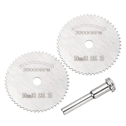 Cutting Wheel Set 2Pcs 1.97" 50mm Diameter HSS Circular Saw Blades - color: Silver, size: 1.97"(50mm) Diameter, 0.24"(6mm) Round Shank