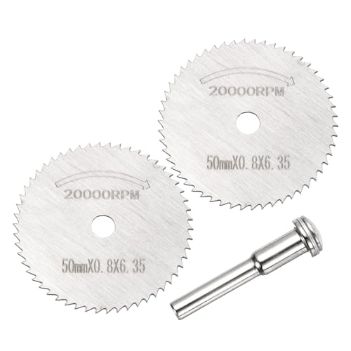 Cutting Wheel Set 2Pcs 1.97" 50mm Diameter HSS Circular Saw Blades - color: Silver, size: 1.97"(50mm) Diameter, 0.24"(6mm) Round Shank