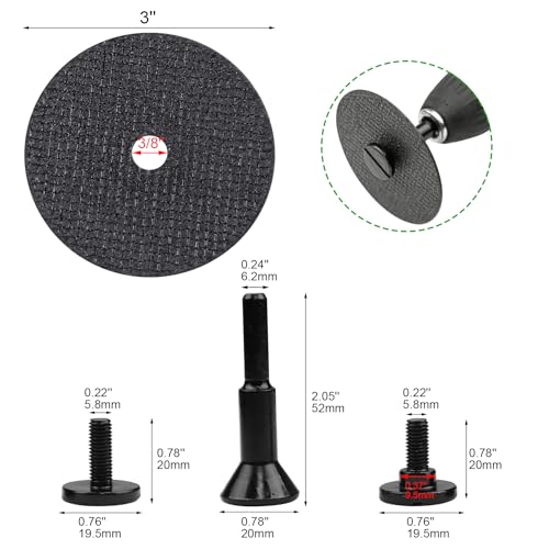 50 Pack Cut Off Wheels, 3” x 3/64” x 3/8”
