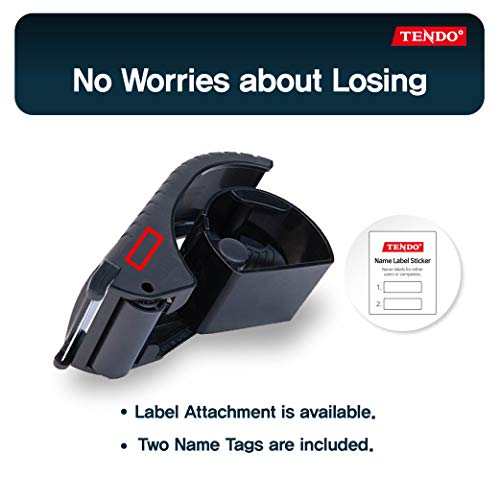 TENDO Heavy Duty Shipping Tape Dispenser, 2 Inch Packing Tape Gun with Patented 10° Sloped Chromium Blade, Replaceable Blade, Ergonomic Reusable Handle for Shipping, P-1200 (3rd Gen.) Black - color: Black