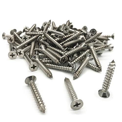 5 x 30mm Screw, Flat Head, Phillips Drive, Self Drilling, 304 Stainless Steel Drywall Wood Screws 100Pcs - size: 5 x 30mm