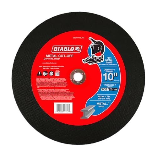 Diablo Metal Cut-Off Disc - 10" Dia, 3/32" Thick, 5/8" Arbor, 1 Hub Type
