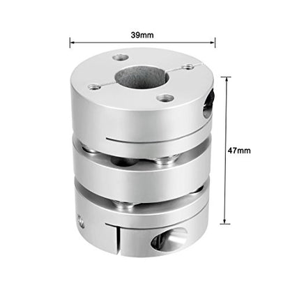 uxcell 12mmx15mm Clamp Tight Motor Shaft 2 Diaphragm Coupling Coupler - size: 12-15mm