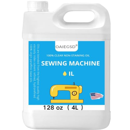 OAIEGSD 128oz Fine Light Sewing Machine Oil and Lubricant, Clear & Odorless - size: 128oz