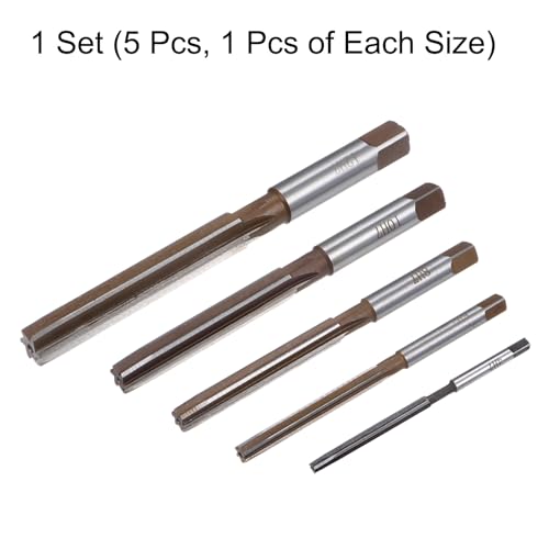 uxcell 5pcs Hand Reamers Set 4mm 6mm 8mm 10mm 12mm H7 Metric Alloy Steel