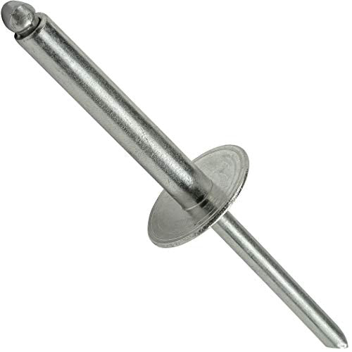 Fastenere Large Flange Pop Rivets - 3/16" x 1" (25 Pack) Heavy Duty, Stainless Steel Blind Rivets, Open End 6-16 Grip Range .876" - 1.00", Corrosion Resistant, High Tensile & Shear Strength - size: 3/16" x 1" (6-16) (25 Pack)
