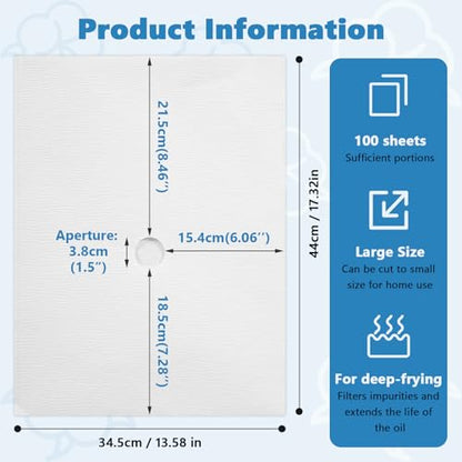 MXBAOHENG Fryer Filter Paper, Envelope Style, 13.6 x 17.3 Inch, 100PCS - size: M