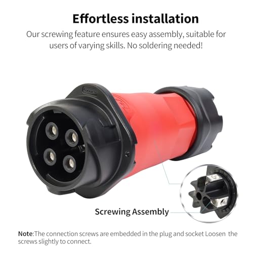 CNLINKO DL-28 50A Waterproof Connector 4-Pin Screw Assembly M28 - size: 4-Pin Screw-Assembly, style: Inline Set