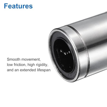 uxcell 4Pcs LM20UU Linear Bearing 20mm Bore 32mm OD 42mm Length Linear Ball Bearings Nickel Plated Surface Double Side Rubber Sealed Bearing Steel for CNC Machine 3D Printer - size: LM20UU