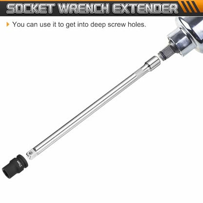 HARFINGTON 1pcs Socket Extension Bar 3/8" Drive 10" Long Extension Bars - size: 3/8" x 10"