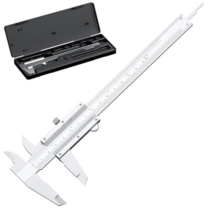 HDLNKAK Vernier Caliper 6 Inch/150mm, Fractional Calipers 1/128 Inch - color: Silver-White