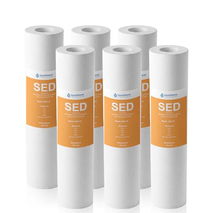 5 Micron 10" x 2.5" Sediment Water Filter Cartridge, 6 Pack
