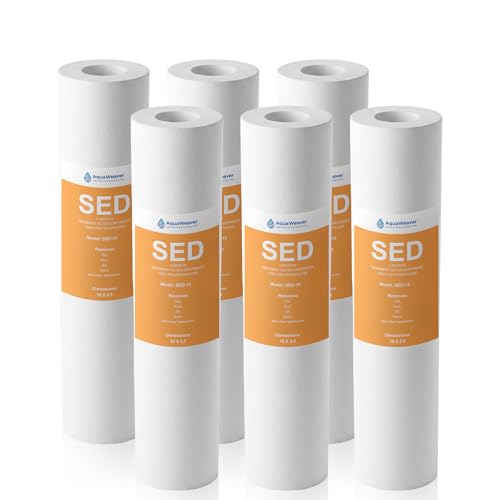 5 Micron 10" x 2.5" Sediment Water Filter Cartridge, 6 Pack