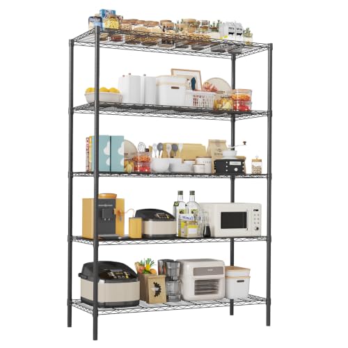 GarveeTech Heavy Duty Garage Shelving Unit, 48 in L x 20 in D x 72 in H - color: Black, size: 48 in L x 20 in D x 72 in H