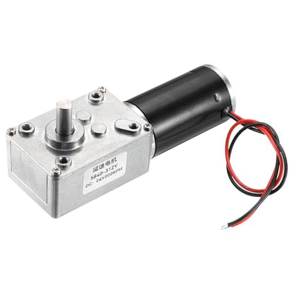 MECCANIXITY DC 24V 200 RPM Reversible Worm Geared Motor Reducer Motor
