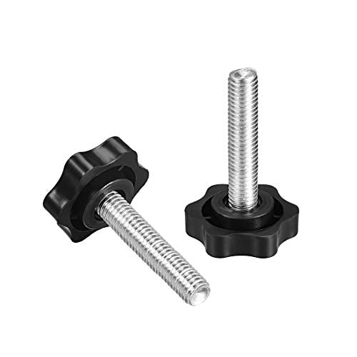 uxcell 2pcs 38mm Dia Plum Hex Shaped Grips Star Knob M10 x 50mm Male Thread - size: M10x50mm