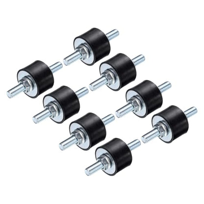 uxcell 4pcs M8x23mm Rubber Isolator Mounts with Studs 30x20mm Male Vibration Shock Absorber Zinc Plated Cylindrical Thread Mounts Anti Vibration Isolators with 8pcs M8 Lock Nuts - size: VV-D30*H20, M8*23