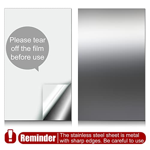 Funrous 4 Pcs 2 Pcs 304 Stainless Steel Sheet